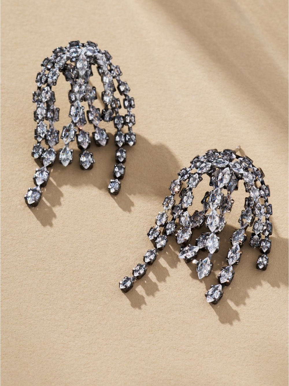 Anthropologie Small Firework Crystal Drop Earrings